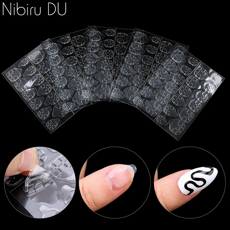 Double Side Nail Jelly Glue Transparent False Nail Art Adhesive Tape Glue Stickers DIY Reusable Manicur Nails Accessories