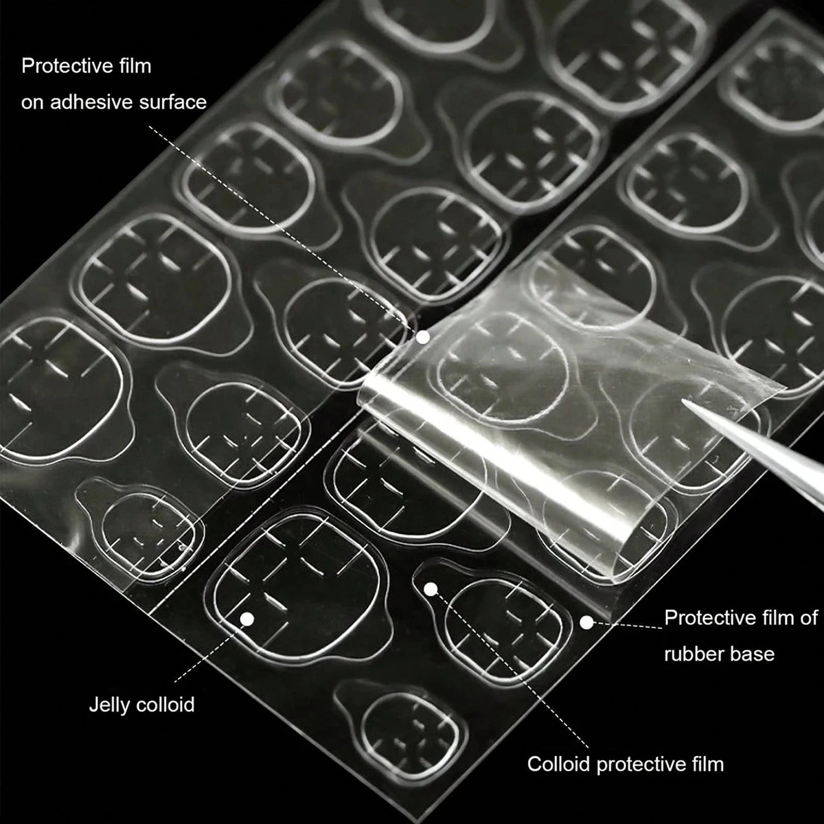 Double Side Nail Jelly Glue Transparent False Nail Art Adhesive Tape Glue Stickers DIY Reusable Manicur Nails Accessories