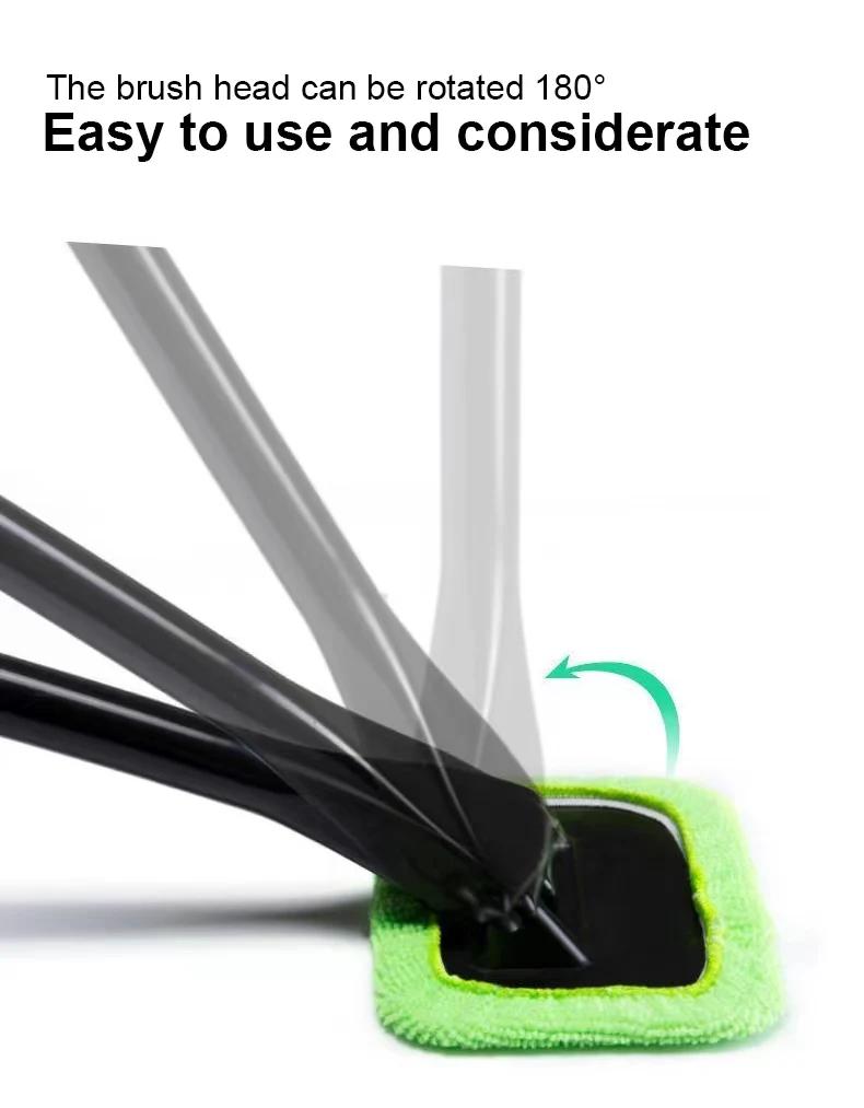 Car Window Cleaner Brush Kit Windshield Cleaning Wash Tool Inside Interior Auto Glass Wiper with Long Handle Car Accessories
