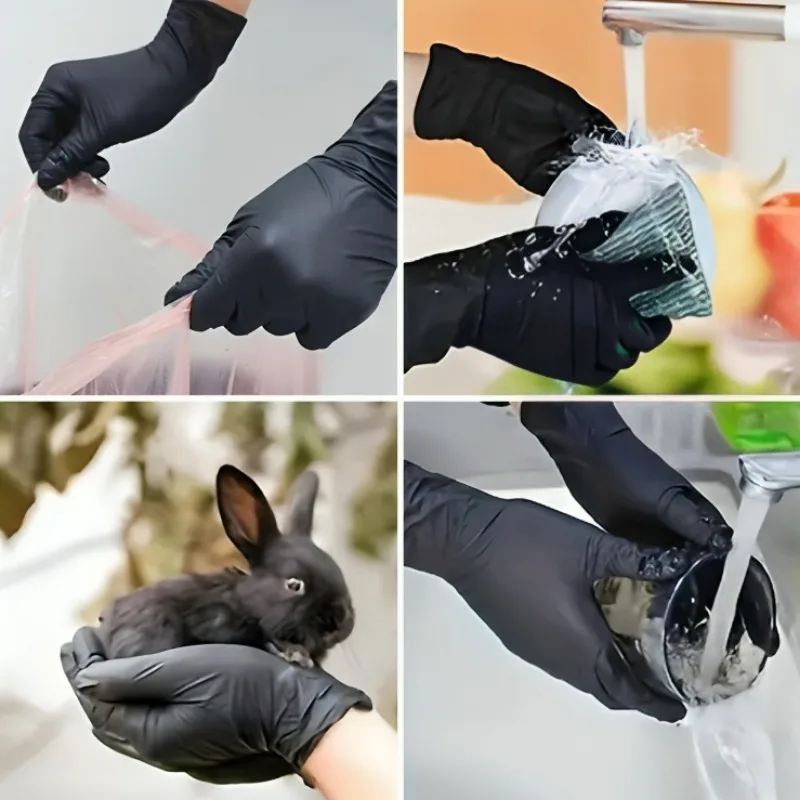 20/50/100PCS Disposable Black Nitrile Gloves for Household Use Latex Free Powder Free Cleaning Gloves Tattoo Hairdressing Tools