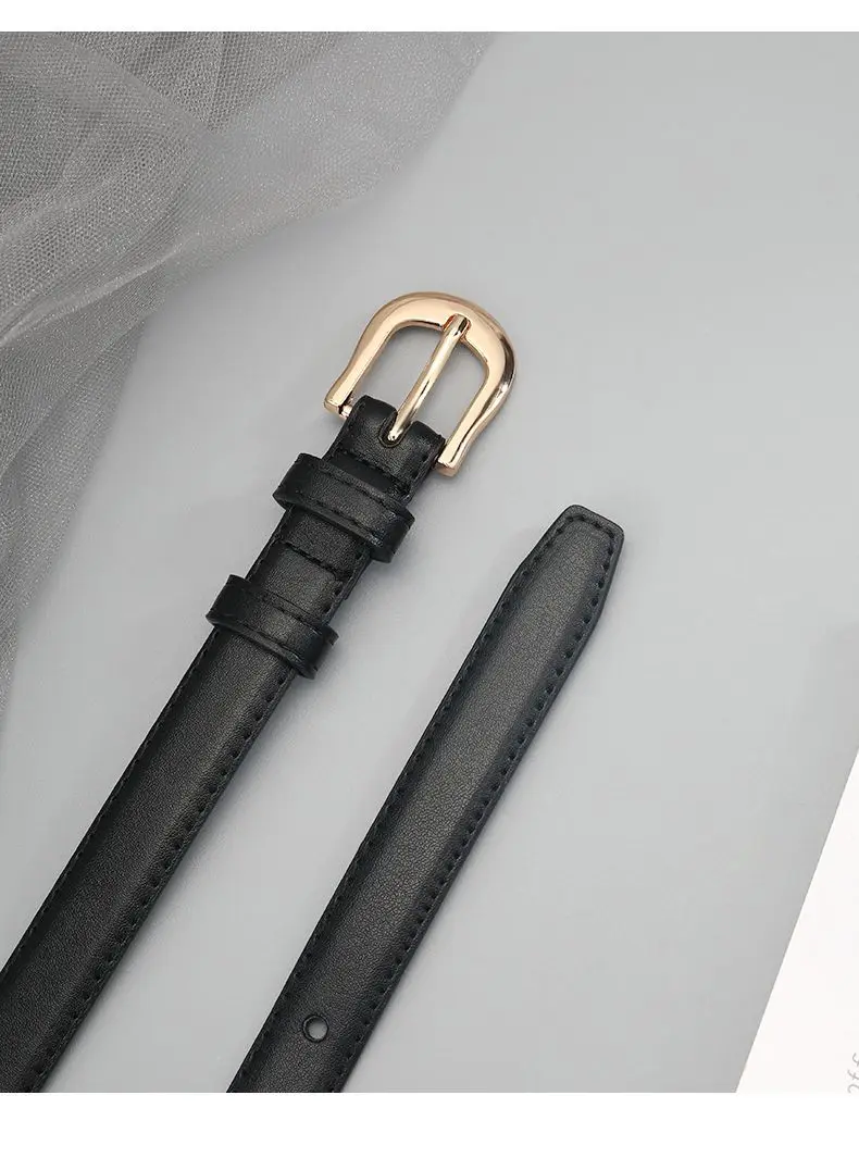 Belt Summer Brown Belt with Fine Matching Western Pants Simple and Versatile Belt 2024 New Fashion Decoration