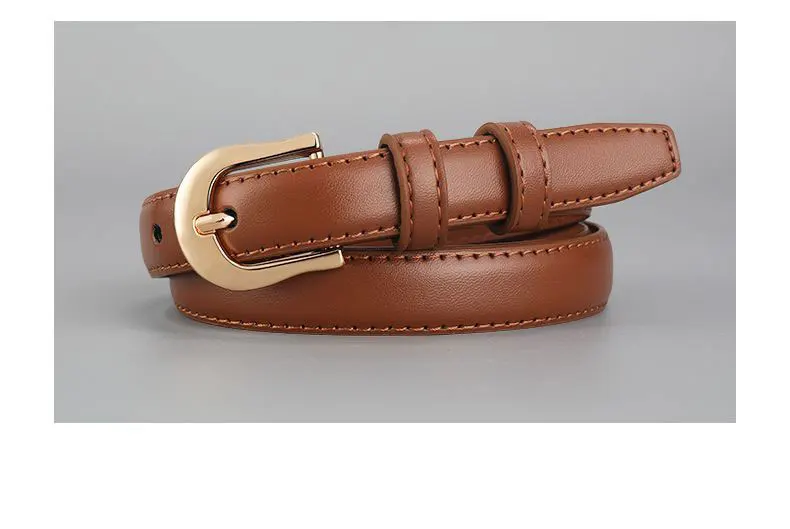 Belt Summer Brown Belt with Fine Matching Western Pants Simple and Versatile Belt 2024 New Fashion Decoration