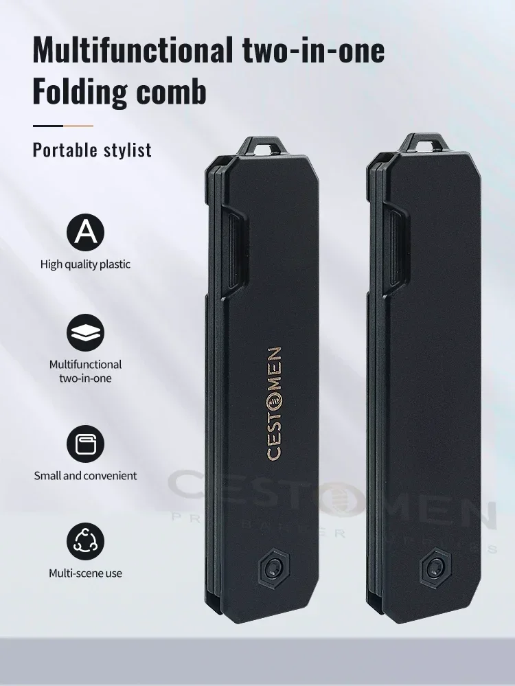 New 1/2/3 in 1 Pocket Folding Combs Plastic Wide Tooth Oil Head Comb Beard Combing Barber Clipper Comb Salon Hair Styling Tools