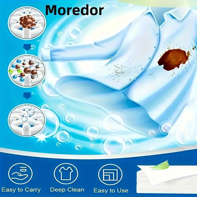 50Pcs Plastic-Free Laundry Detergent Tablets, Hypoallergenic Liquid-Free Laundry Tablets - Powerful Decontamination and Biodegradable Cleaning Strips! for Commercial/Laundry Room, Home Dormitory, Travel, Camping Style and Hand Washing, No Waste, Fresh Fragrance