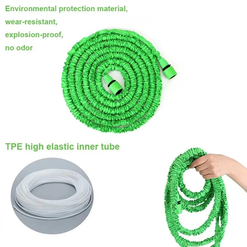 25FT-200FT Garden Hose Expandable Magic Water Pipes Home Garden Daily Watering Tools High-Pressure Car Wash Cleaning Water Gun