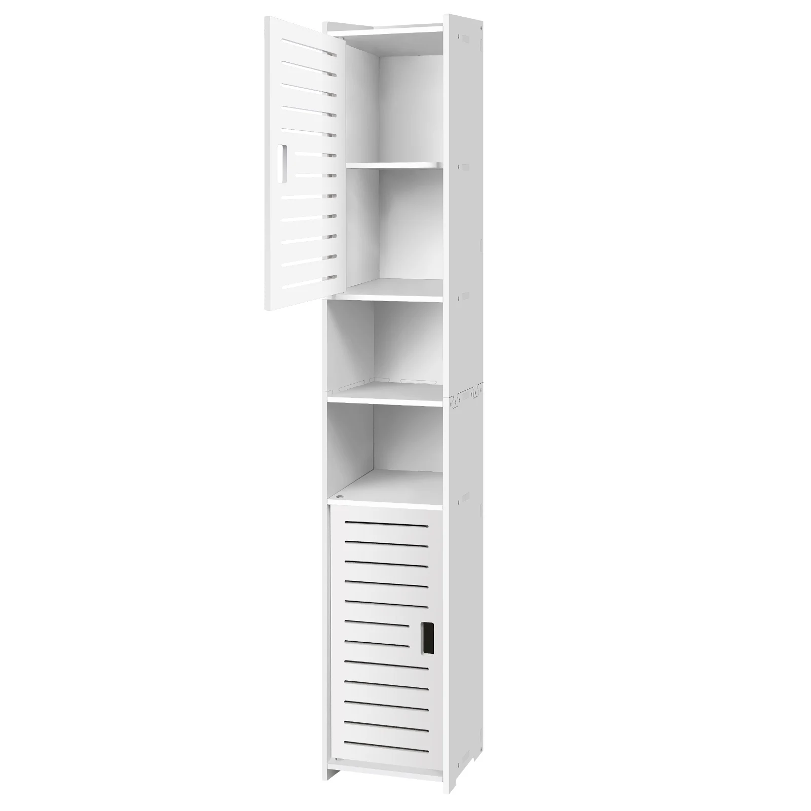 DayPlus 5-Tier Tall Bathroom Floor Cabinet, Waterproof Bathroom Storage Cabinet with Door and Shelves, Free Standing Cabinet