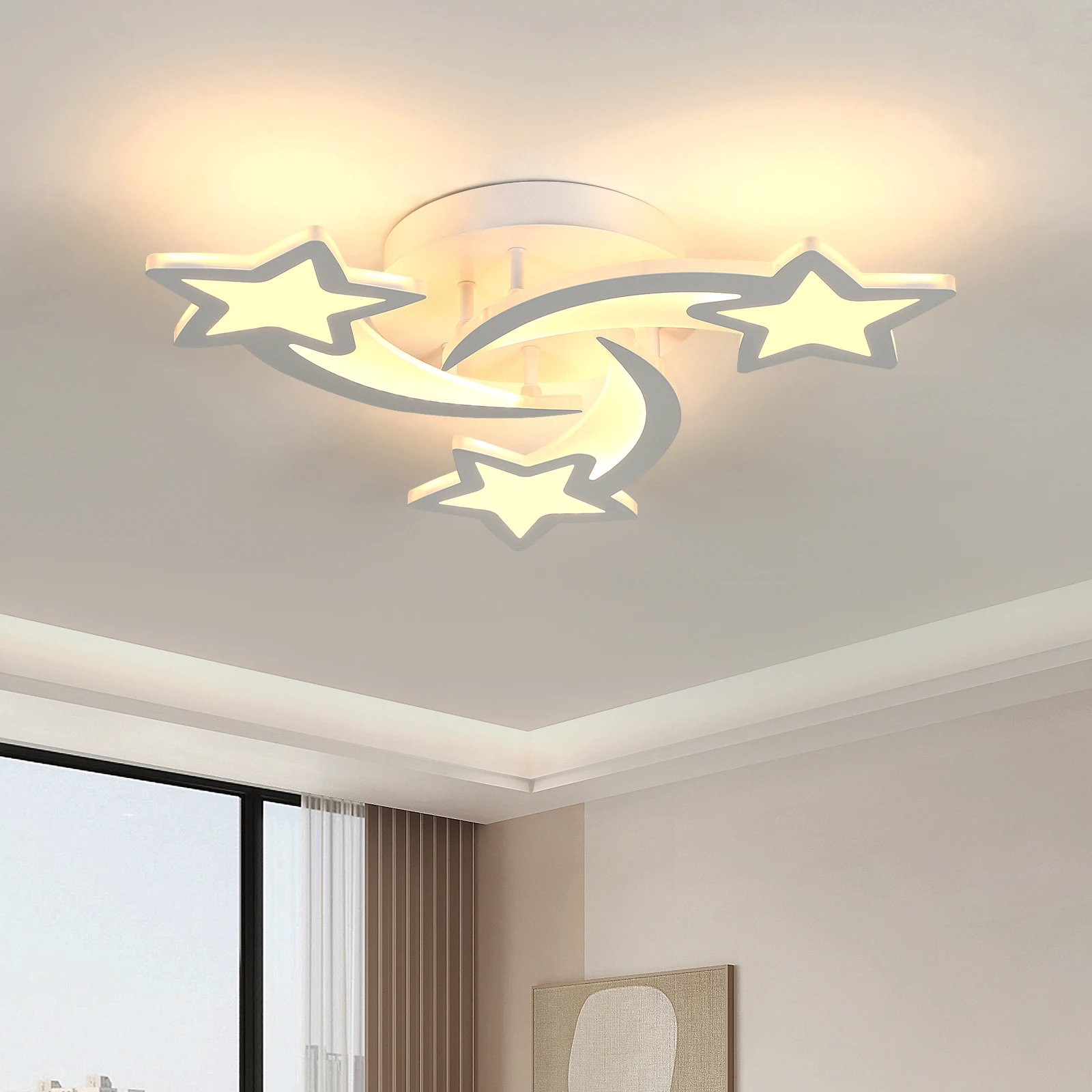 LED Ceiling Lamp, Modern 40 W 4500 LM, White Acrylic Ceiling Light for Living Room, Bedroom, Kitchen Cool White Light 6500 K [En
