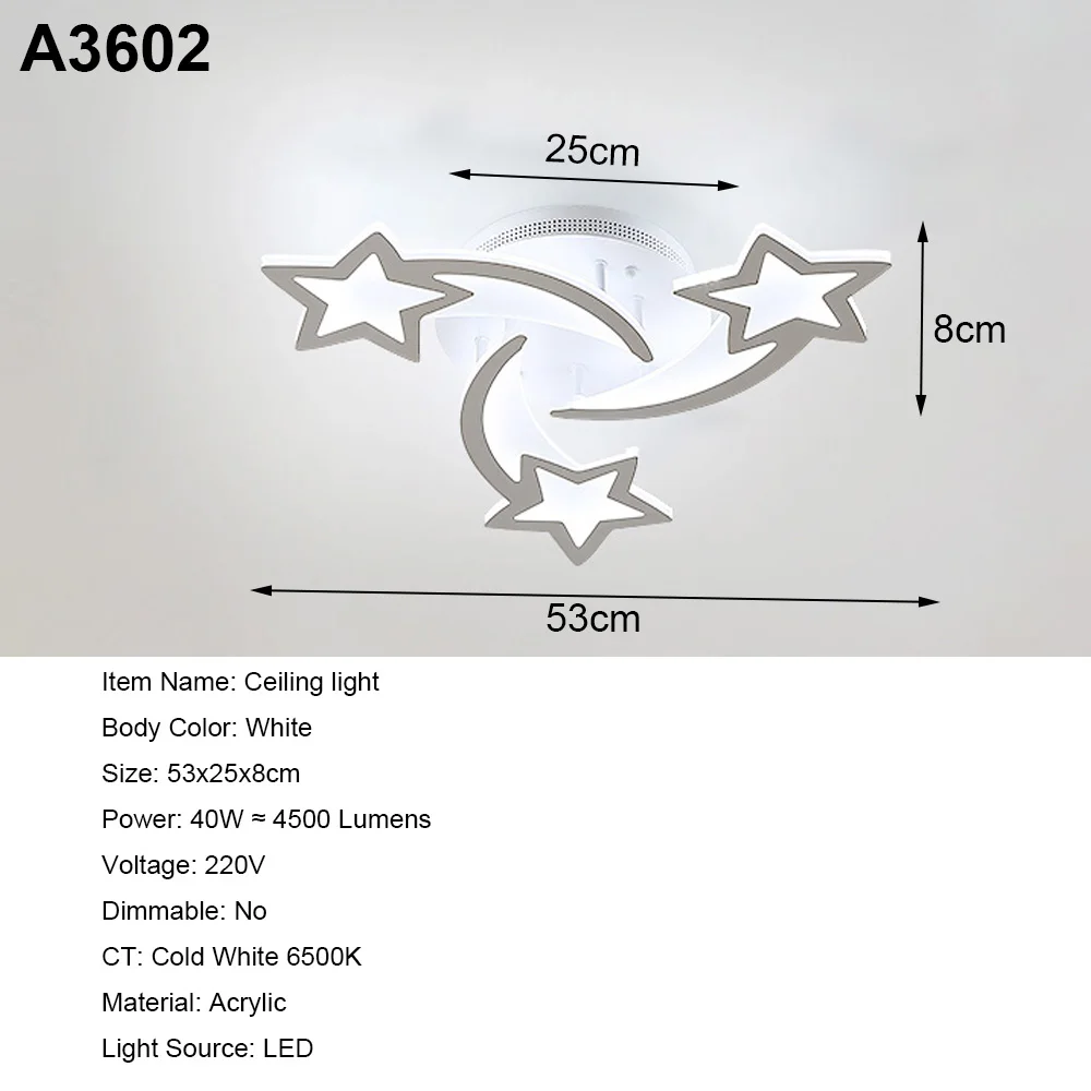 LED Ceiling Lamp, Modern 40 W 4500 LM, White Acrylic Ceiling Light for Living Room, Bedroom, Kitchen Cool White Light 6500 K [En