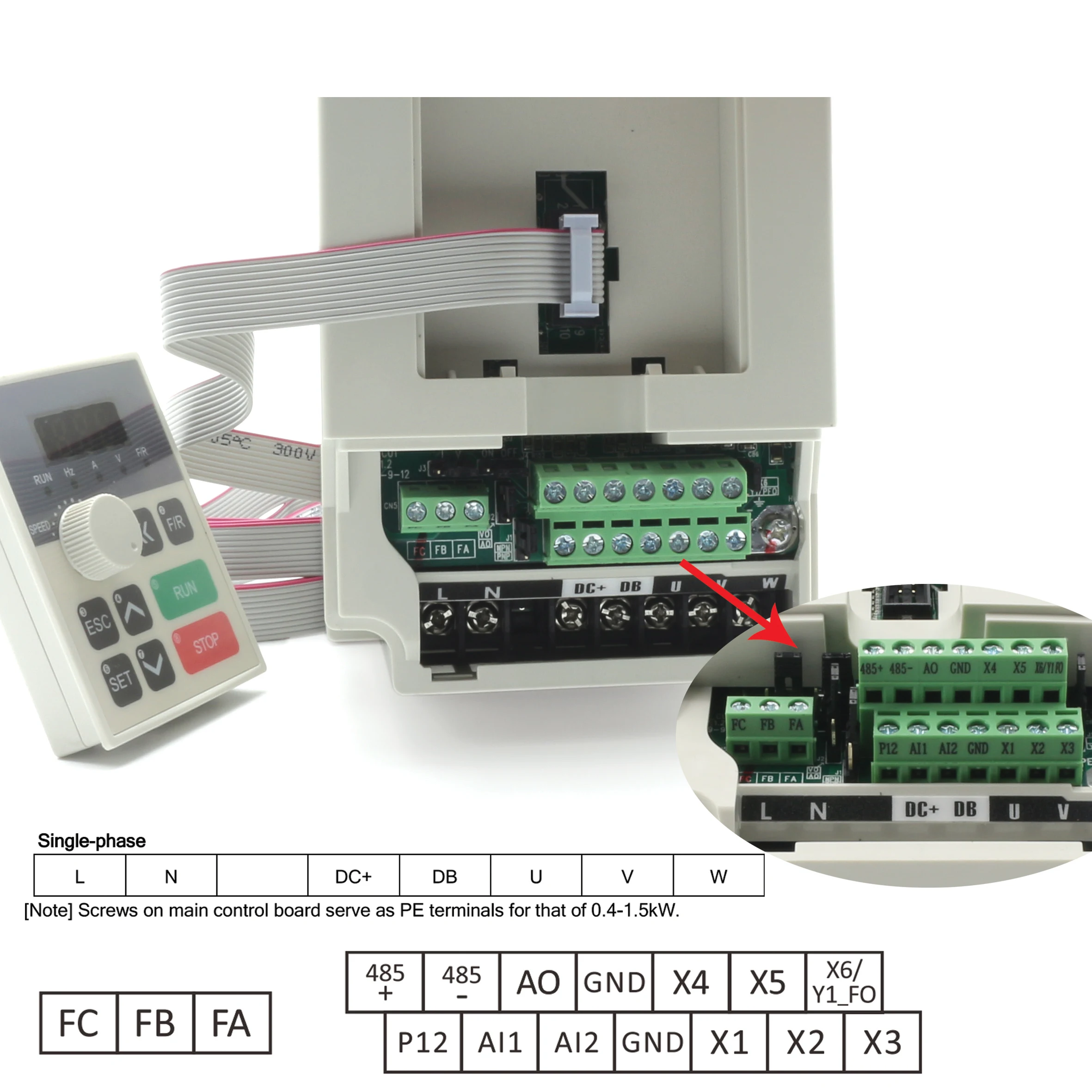 【EU】 2.2KW ER20 CNC Router Milling Kit Air cooled Cooling spindle motor With HY frequency converter vfd inverter