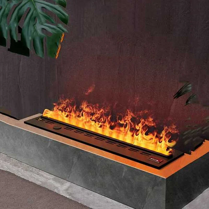 Realistic 3D multi-color flame, intelligent atomization fireplace, TuYA APP control, electric steam electric fireplace, adjustab