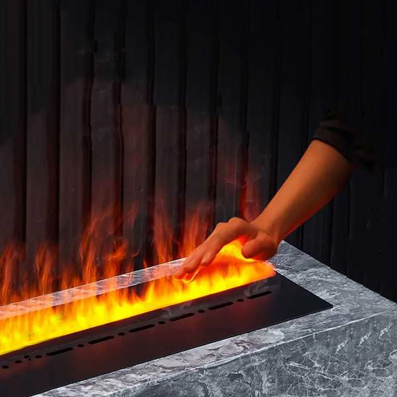 Realistic 3D multi-color flame, intelligent atomization fireplace, TuYA APP control, electric steam electric fireplace, adjustab