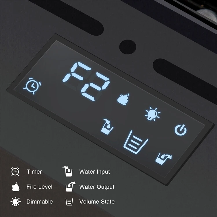 Realistic 3D multi-color flame, intelligent atomization fireplace, TuYA APP control, electric steam electric fireplace, adjustab