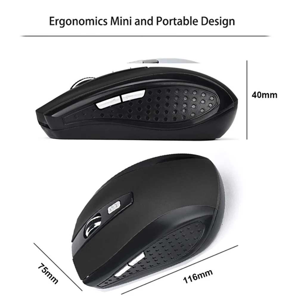 Wireless Mouse Silent Mouse 2.4G Portable Mobile Optical Office Mouse Adjustable DPI Levels for Notebook PC Laptop MacBook
