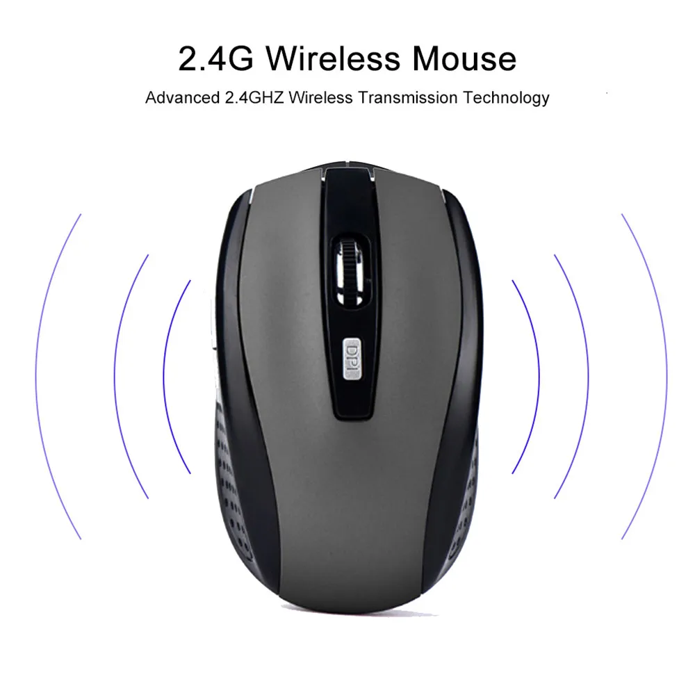 Wireless Mouse Silent Mouse 2.4G Portable Mobile Optical Office Mouse Adjustable DPI Levels for Notebook PC Laptop MacBook