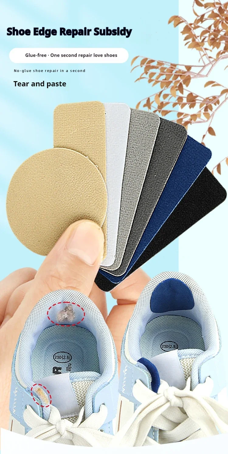 6pcs Sports Shoe Patches for Damaged Side Edges Inner Lining & Heel Wear - Shoe Repair Stickers for Extended Footwear Life