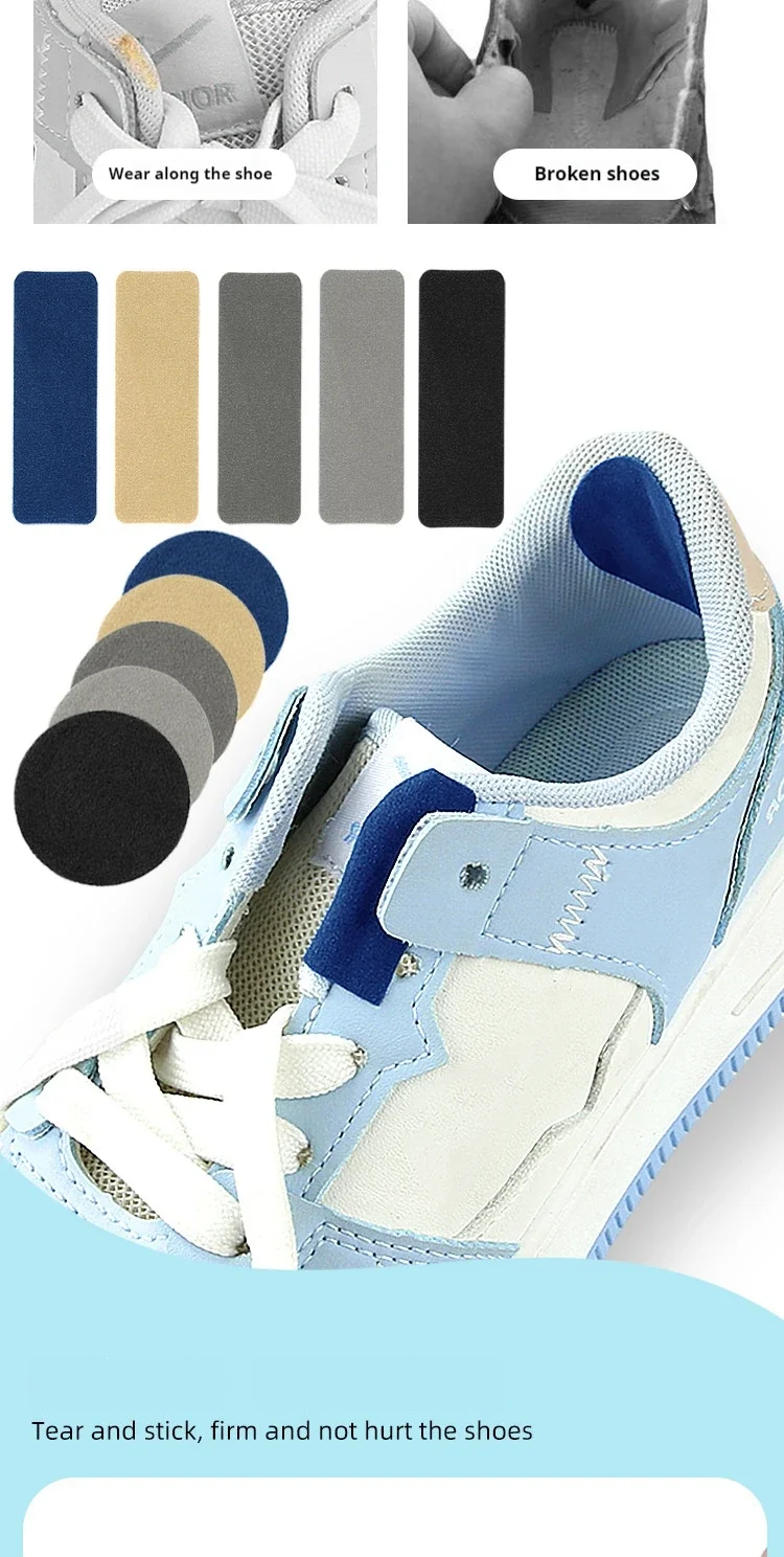6pcs Sports Shoe Patches for Damaged Side Edges Inner Lining & Heel Wear - Shoe Repair Stickers for Extended Footwear Life