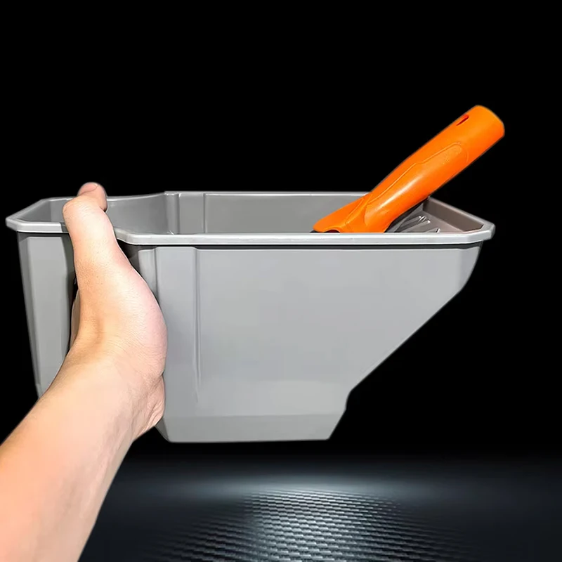 4-Inch Handheld Paint Cup with Roller Frame - Durable PP Material, Large Capacity, Easy Matching for Brushes & Rollers, Gray
