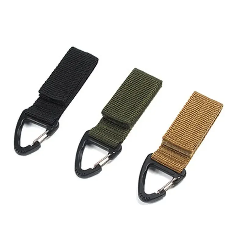 1/2/3Pcs Tactical Hanging Key Hook Clip Clamp Buckle Nylon Webbing Molle Belt Carabiner Outdoor Strap Climbing Accessories