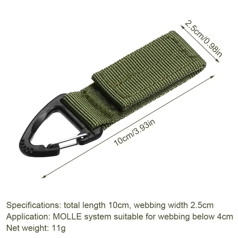 1/2/3Pcs Tactical Hanging Key Hook Clip Clamp Buckle Nylon Webbing Molle Belt Carabiner Outdoor Strap Climbing Accessories