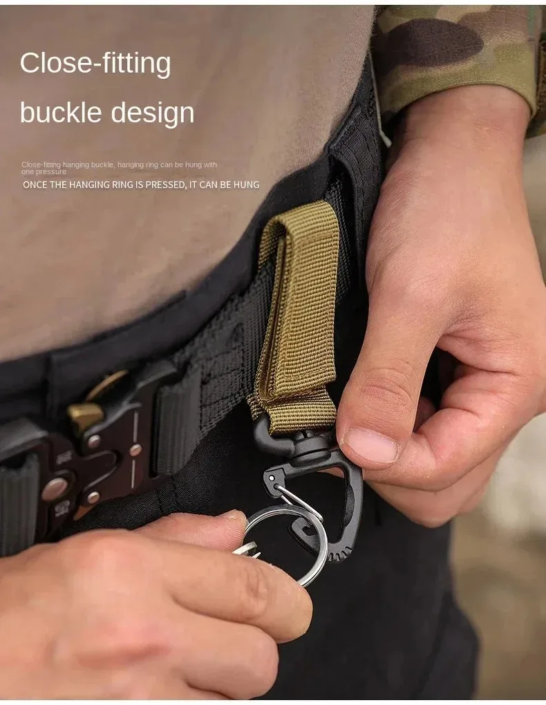 1/2/3Pcs Tactical Hanging Key Hook Clip Clamp Buckle Nylon Webbing Molle Belt Carabiner Outdoor Strap Climbing Accessories