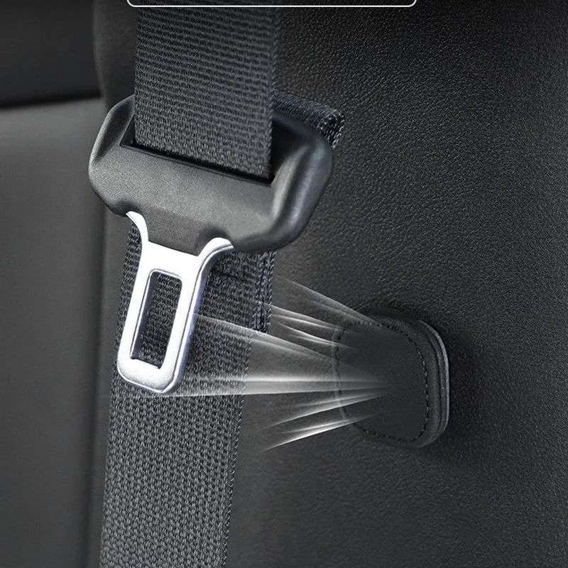 Magnetic Car Seat Belt Holder Fixing Clip Pu Leather Seatbelt Limiter Stopper For Safety Belt Clip Prevent Falling