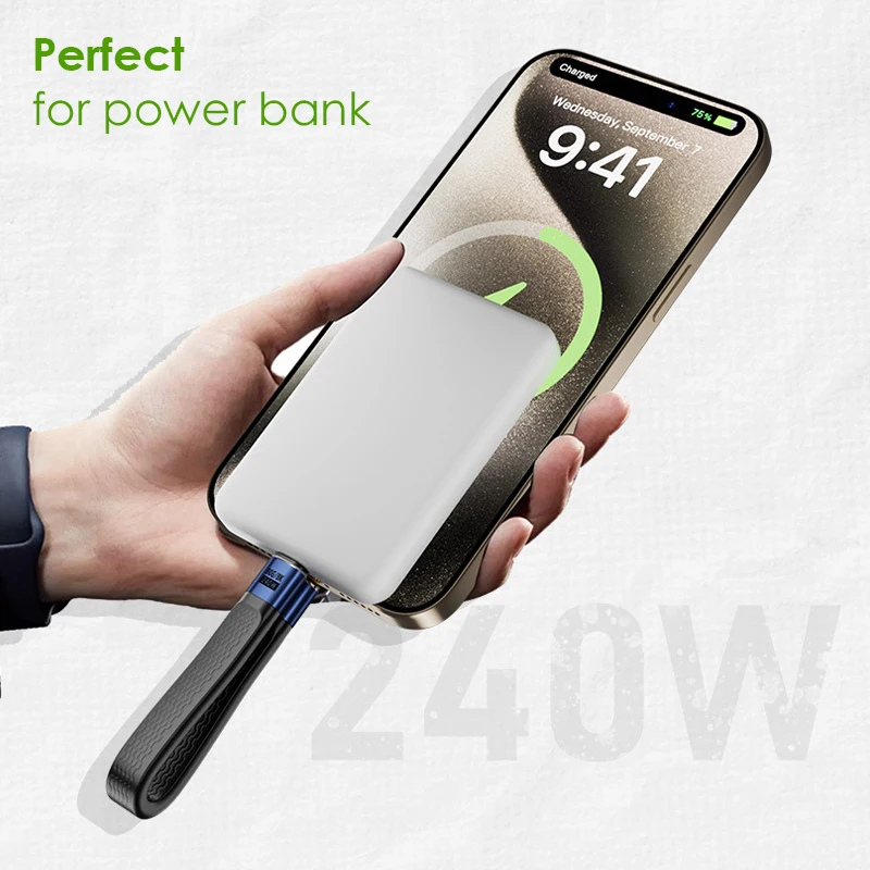 NEW 40Gbps 8K@60Hz PD 240W USB4 Type C to C Short E-Marker Cable Video Data Charge 3 in 1 With Key Chain for MacBook Power Bank
