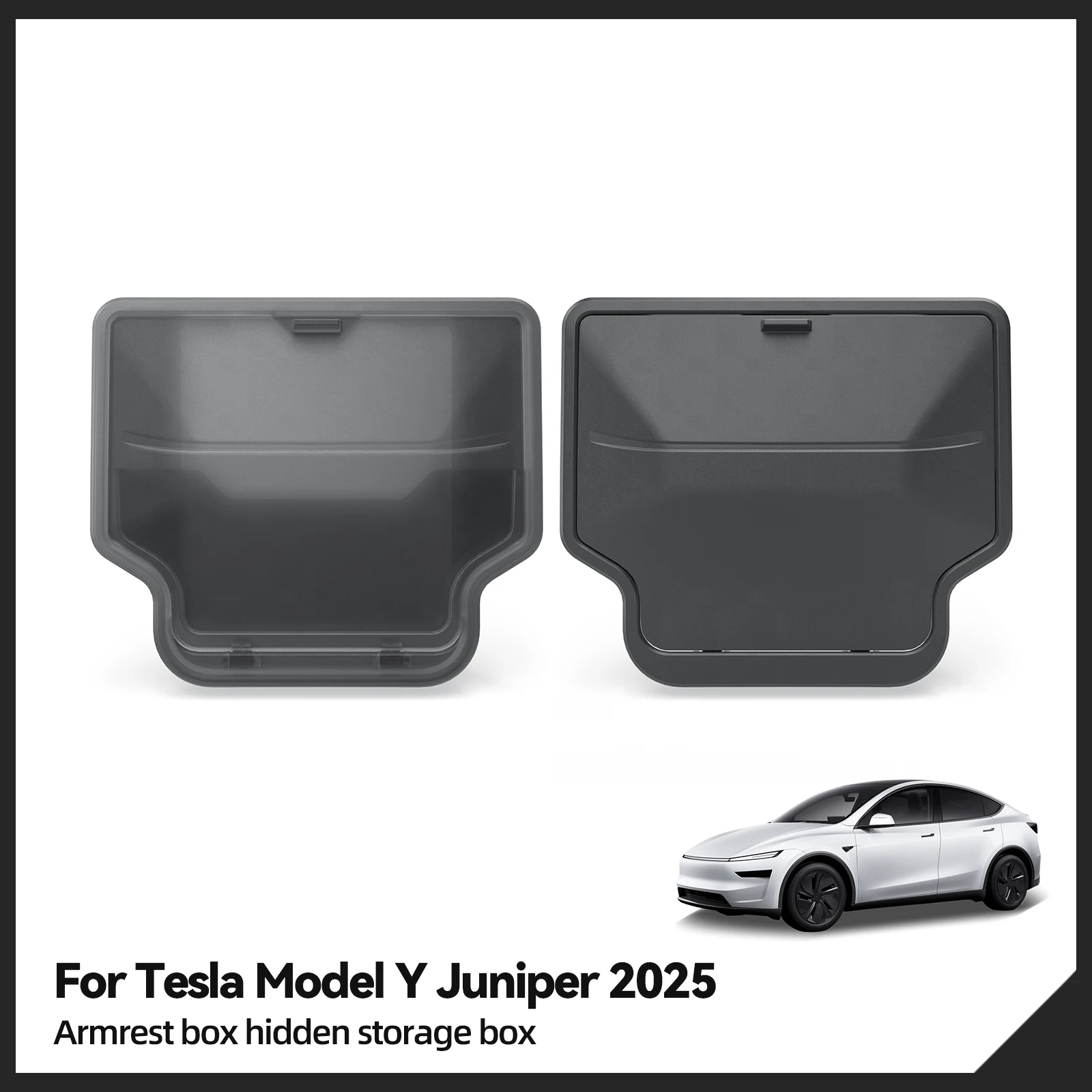 LUCKEASY for Tesla Model 3 Highland/Model Y Juniper 2025 2026 Car Armrest Box Hidden Storage Box Center Console Storage Case