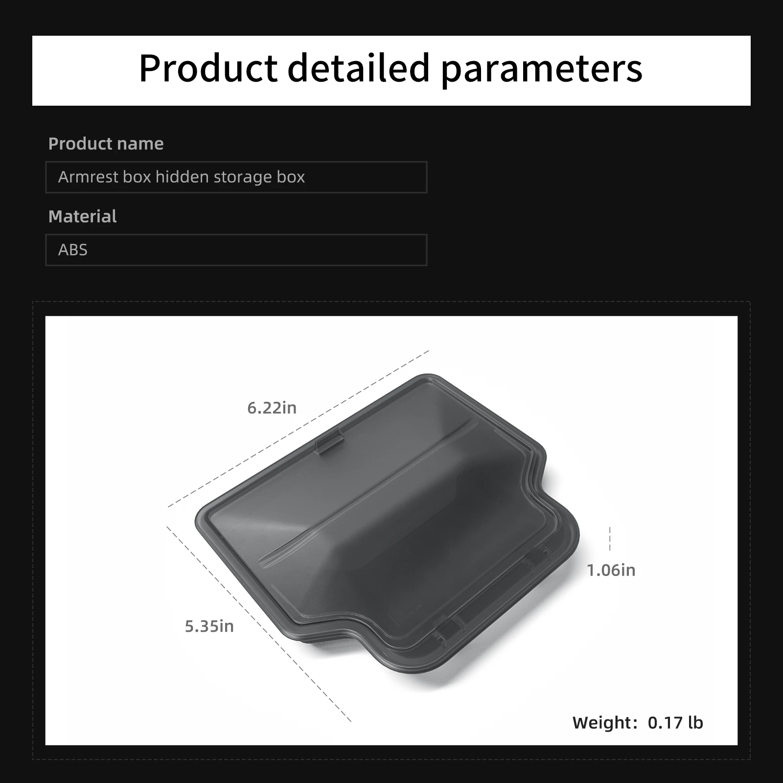 LUCKEASY for Tesla Model 3 Highland/Model Y Juniper 2025 2026 Car Armrest Box Hidden Storage Box Center Console Storage Case