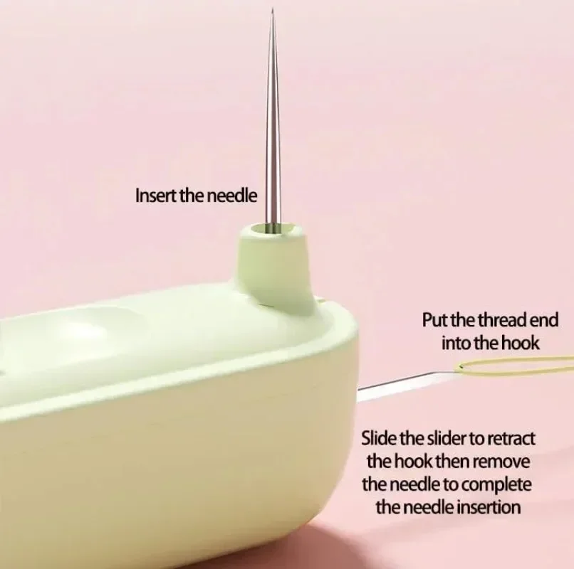 2 In 1 Needle Threader and Seam Ripper Tool Multifunctional Sewing Thread Remover Cross Stitch Crafting Accessories Easy Use