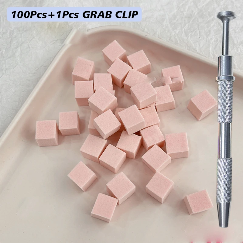 100/50Pcs Square Nail Art Sponge Set Gradient Nail Brushes Gel Polish DIY Design Nail Sponge Grab Pen Manicure Supplies Tools