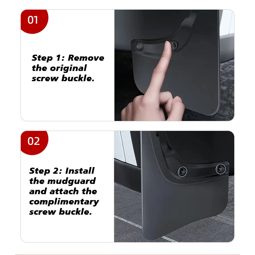 TESY Mud Flaps For Tesla New Model Y 2025 Launch Juniper  No Drilling/Tape Splash Guards Fenders Mudguards Mudflaps