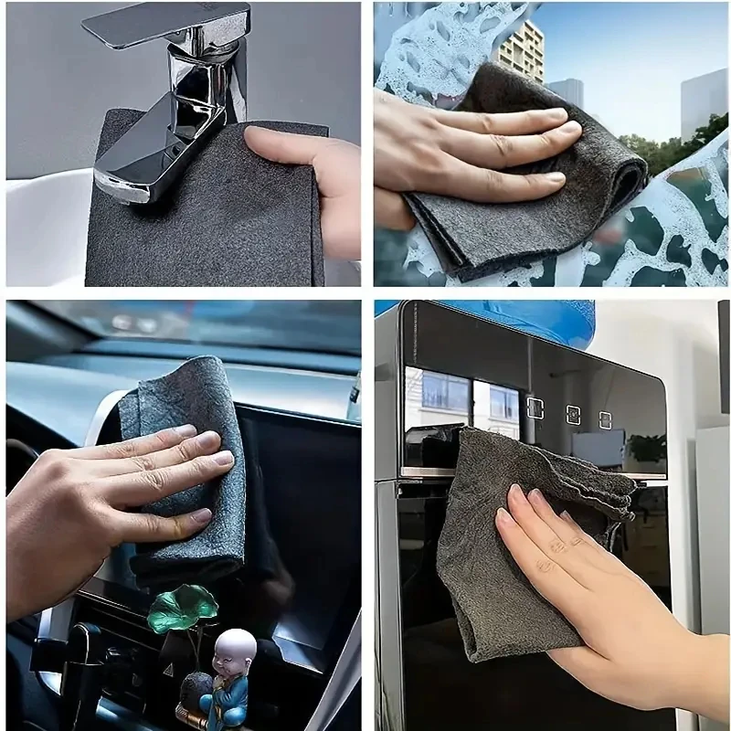 Magic Glass Cleaning Cloth-Thickened Streak-Free Towel, Reusable Dual-Sided Eraser for Kitchen Windows, No Watermark Home Tool