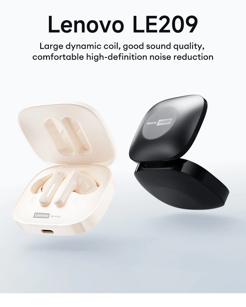 Choice Lenovo LE209 Wireless Bluetooth Earphone AI Mic Noise Reduction Waterproof Business Headphone Low Latency Gaming Headset