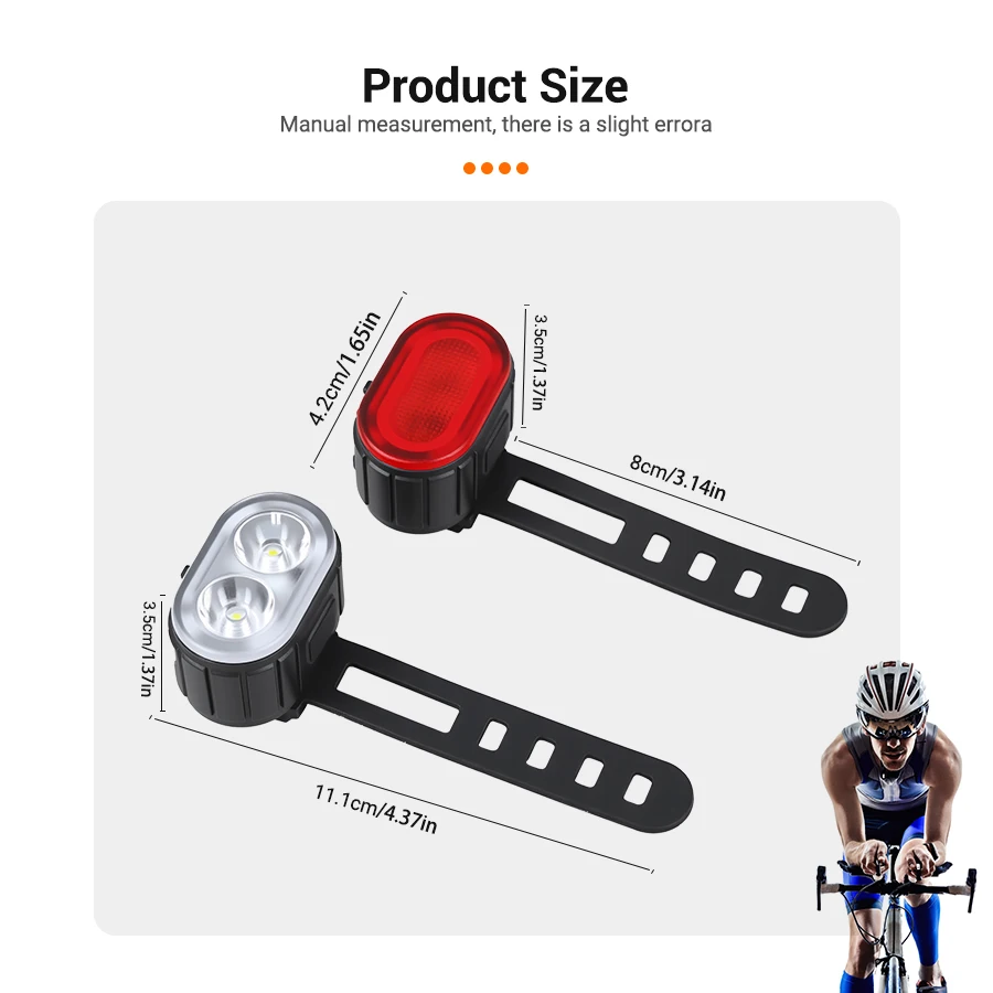 USB Rechargeable Bicycle Lights Bike Safety Warning Lamp Outdoor Waterproof Cycling Flashlight For Mountain And Road Bikes