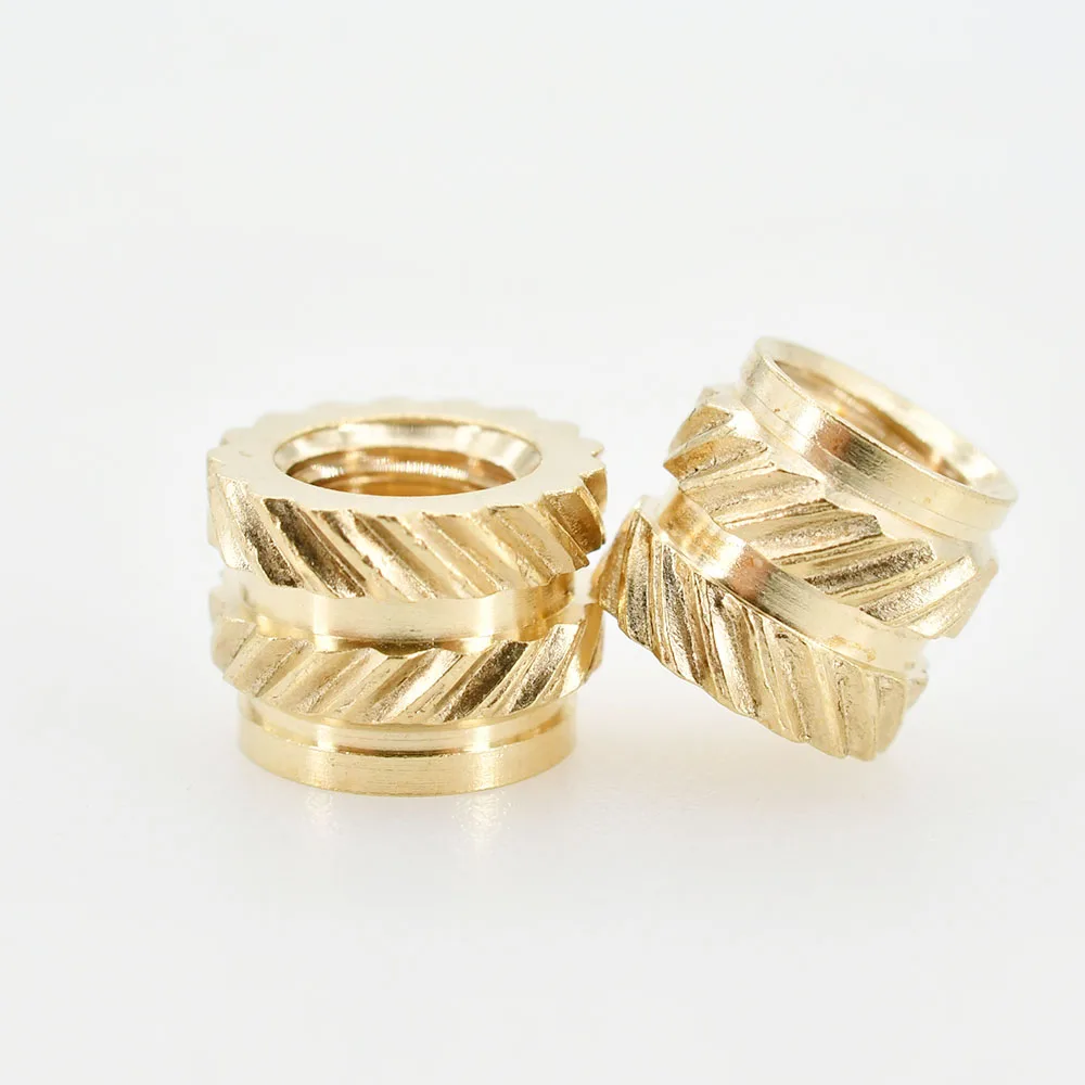 M2 M2.5 M3 M4 M5 M6 M8 M10 Brass Heat Insert Nut Double Twill Knurle Molding Injection Embedment Thread Hot Melt Nuts 3d Printer