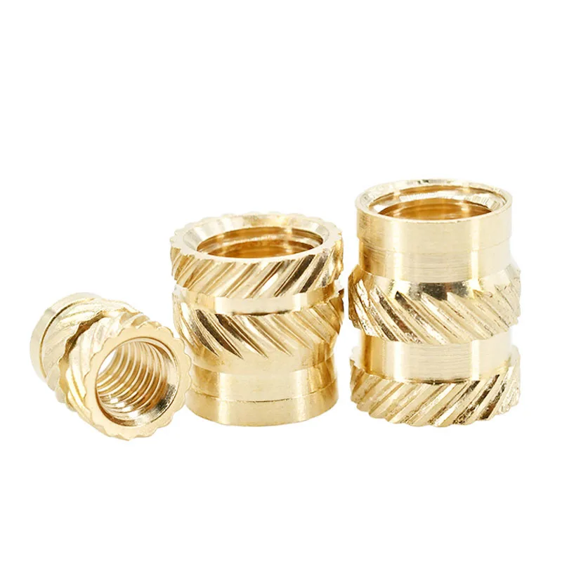 M2 M2.5 M3 M4 M5 M6 M8 M10 Brass Heat Insert Nut Double Twill Knurle Molding Injection Embedment Thread Hot Melt Nuts 3d Printer