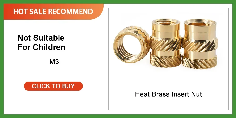 M2 M2.5 M3 M4 M5 M6 M8 M10 Brass Heat Insert Nut Double Twill Knurle Molding Injection Embedment Thread Hot Melt Nuts 3d Printer