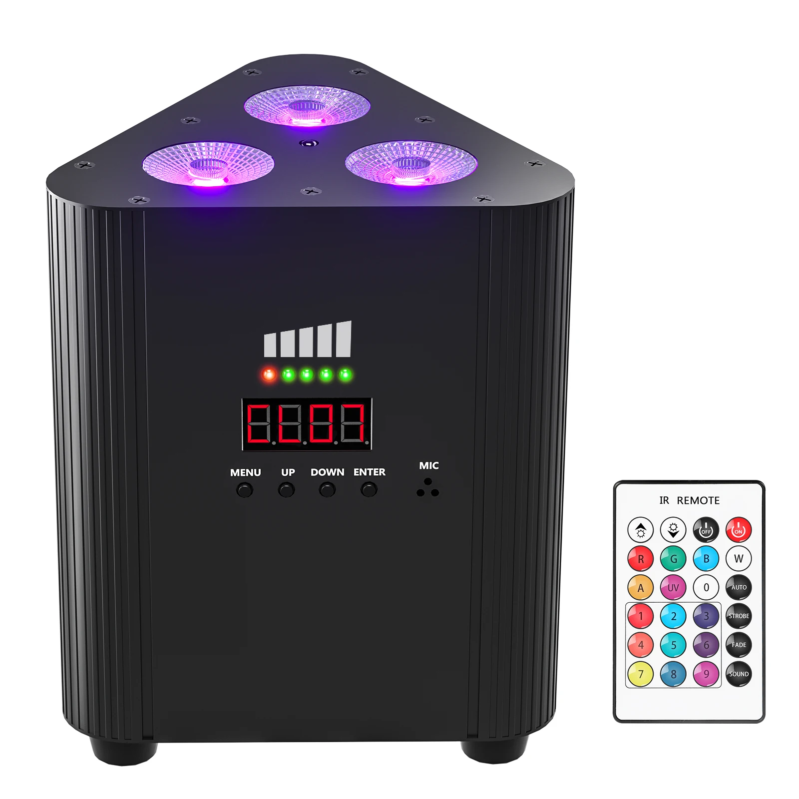 U'King 4PCS 4in1 RGBW LED Battery Par Light 3x4W Triangle Wash Wall Light DMX512 Wireless Effect Light for Concert Disco Party
