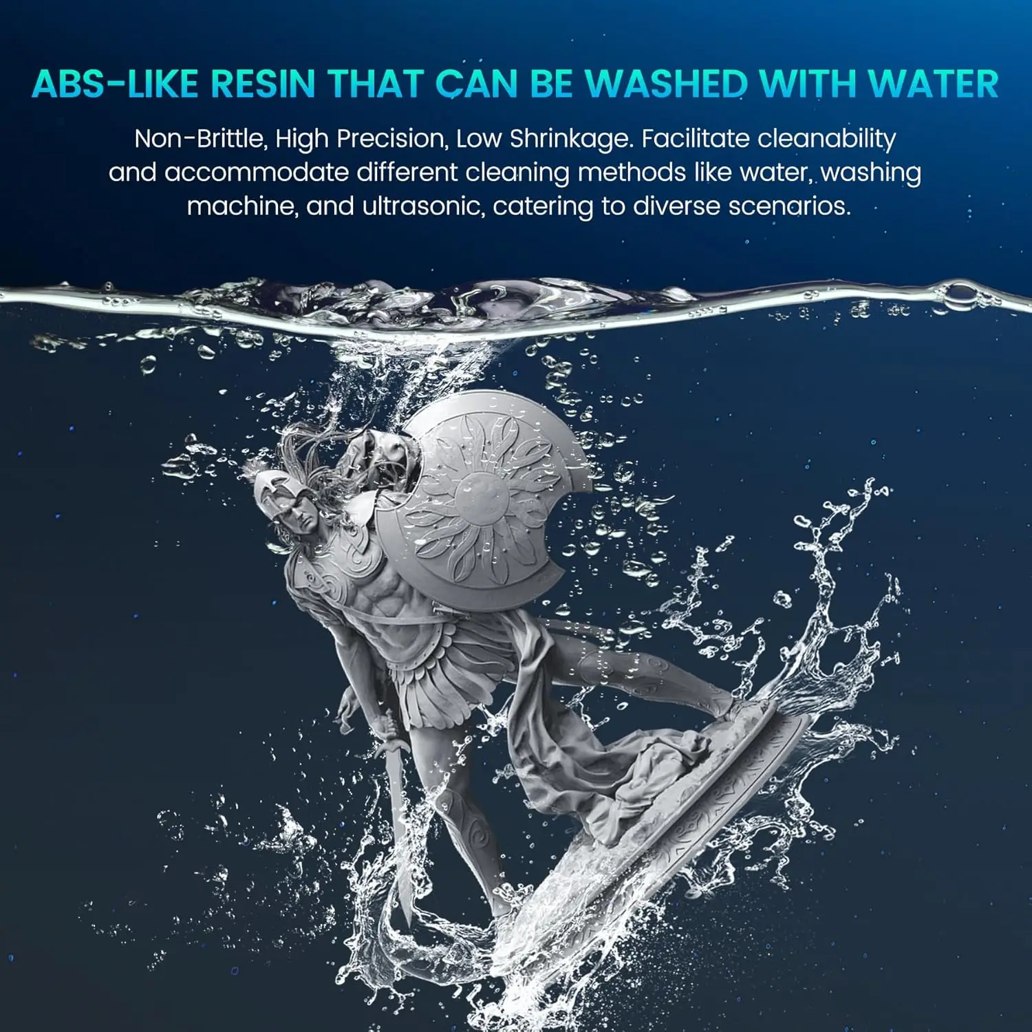 SUNLU 10KG Water Washable / Water Washable ABS Resin 1000G/Bottle 405nm Rapid UV-Curing Photopolymer Resin For LCD 3D Print
