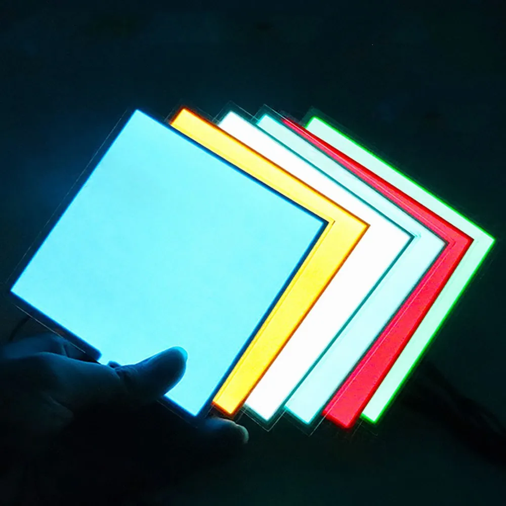 EL Panel Backlight Led Glowing Panel 5*5cm 10*10cm LED Electroluminescent El Backlight With DC12V Inverter 5V USB 3V Battery