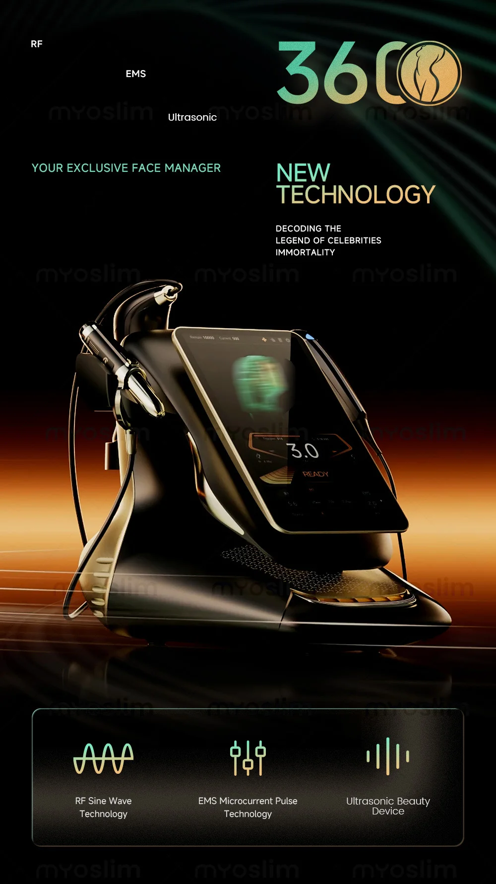 360MAX 25D HiFU 3 In 1 Technology Machine For Non Invasive Facial Slimming Anti Aging And Body Firming