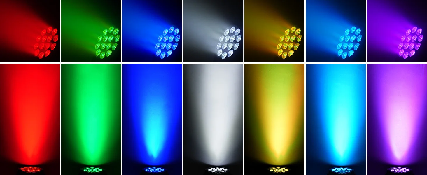 4Pcs 4 in 1 RGBW 14 LEDs 80W Par Light DMX512 Master-Slave Sound Activated with Remote Control DJ Party Stage Effect Lighting