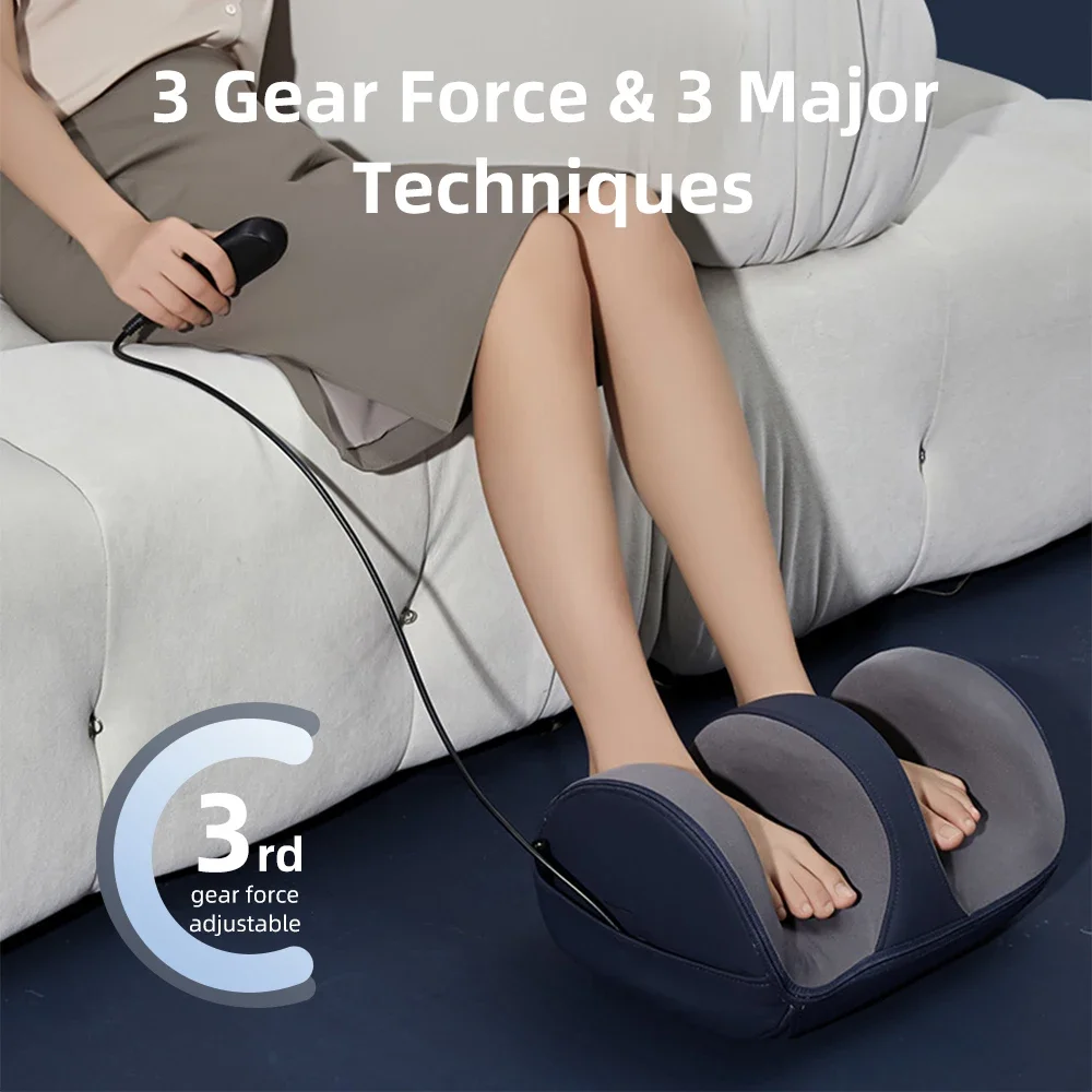 Electric Foot Massager Hot Compression Shiatsu Heated Instrument Relaxation Fatigue Massage Machine Calf Pain Relieve Health
