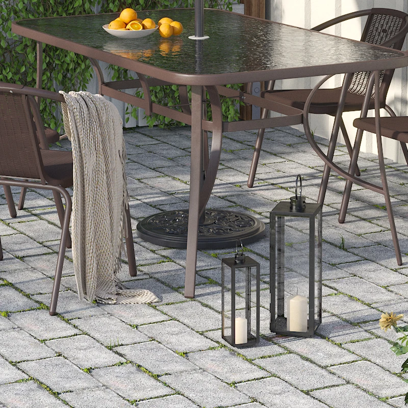 【Breeins】Vintage Cement Freestanding Parasol Base with Floral Pattern