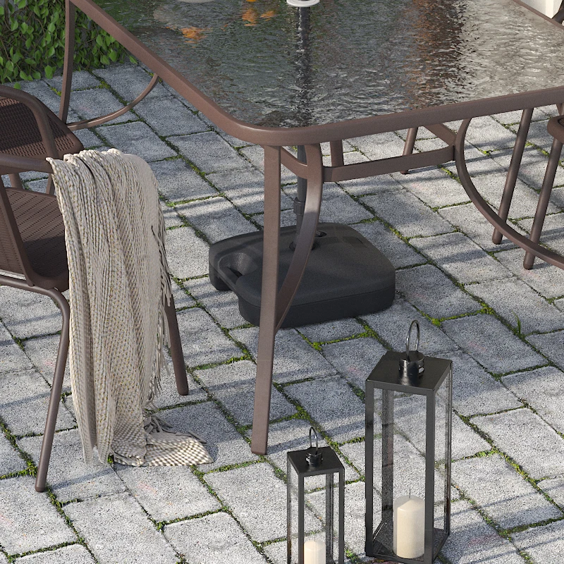 【Breeins】Vintage Cement Freestanding Parasol Base with Floral Pattern