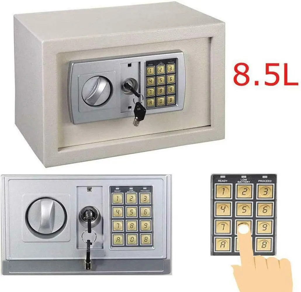 Digital Safe Box Home Safes Cash Anti-theft Safe Box 2 Keys Electronic Documents Safety 8.5L Security Box Solid Steel