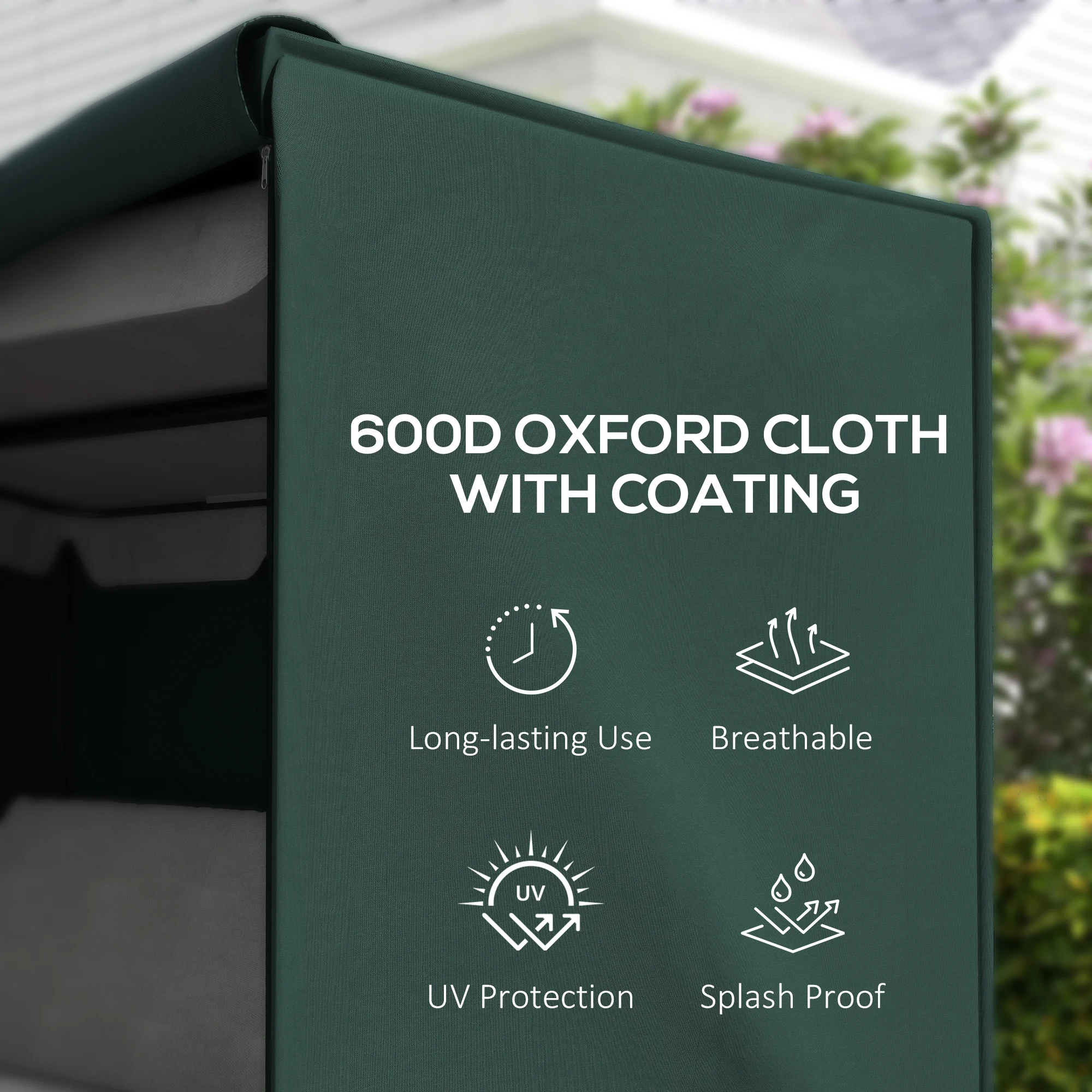 Outsunny 3 Seater 600D Oxford Patio Swing Chair Cover Outdoor Garden Furniture Rain Protection Protector Waterproof Anti-UV