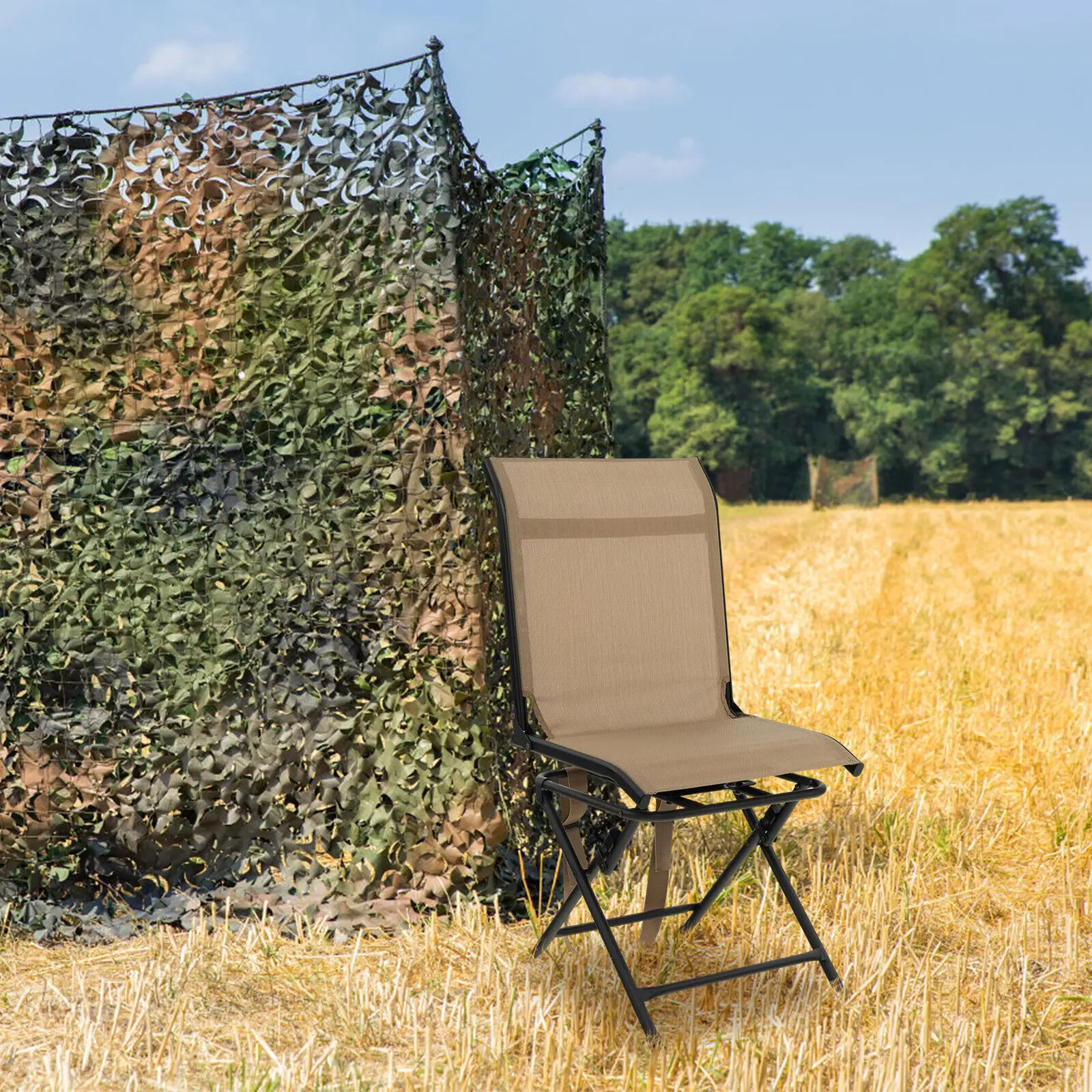 GOFLAME Portable Camping 360° Silent Swivel Blind Hunting Chair Folding Hunter Chair