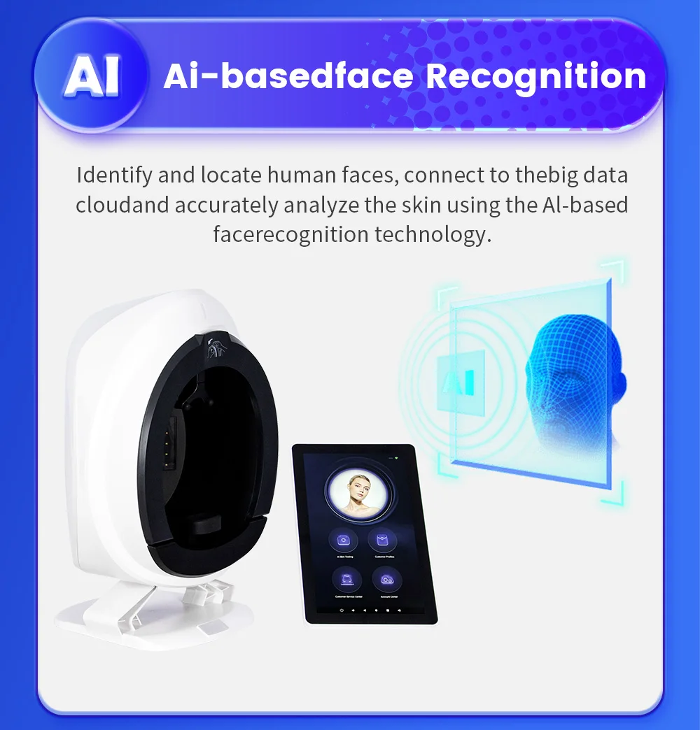 AISIA Q1 3D AI Facial Skin Analyzer Detection Skin Problem Diagnosis 8 Spectrum Professional Analysis Beauty Salon Equipment CE