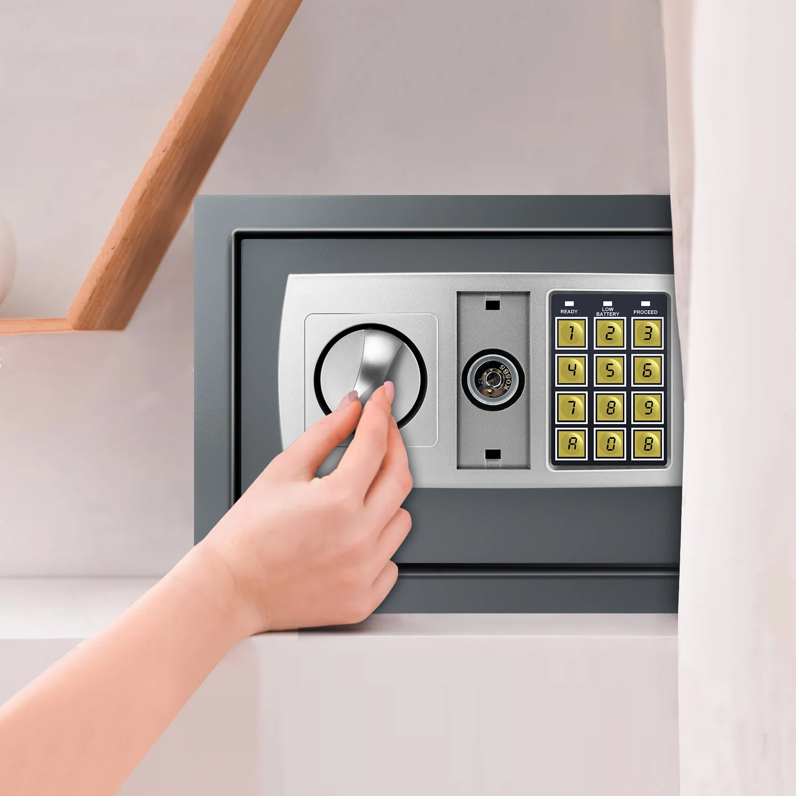 Safe Box High Security Steel Lock Safes and Boxes, Money Box, Safety Boxes Jewelry Cash Gun for Home,Office